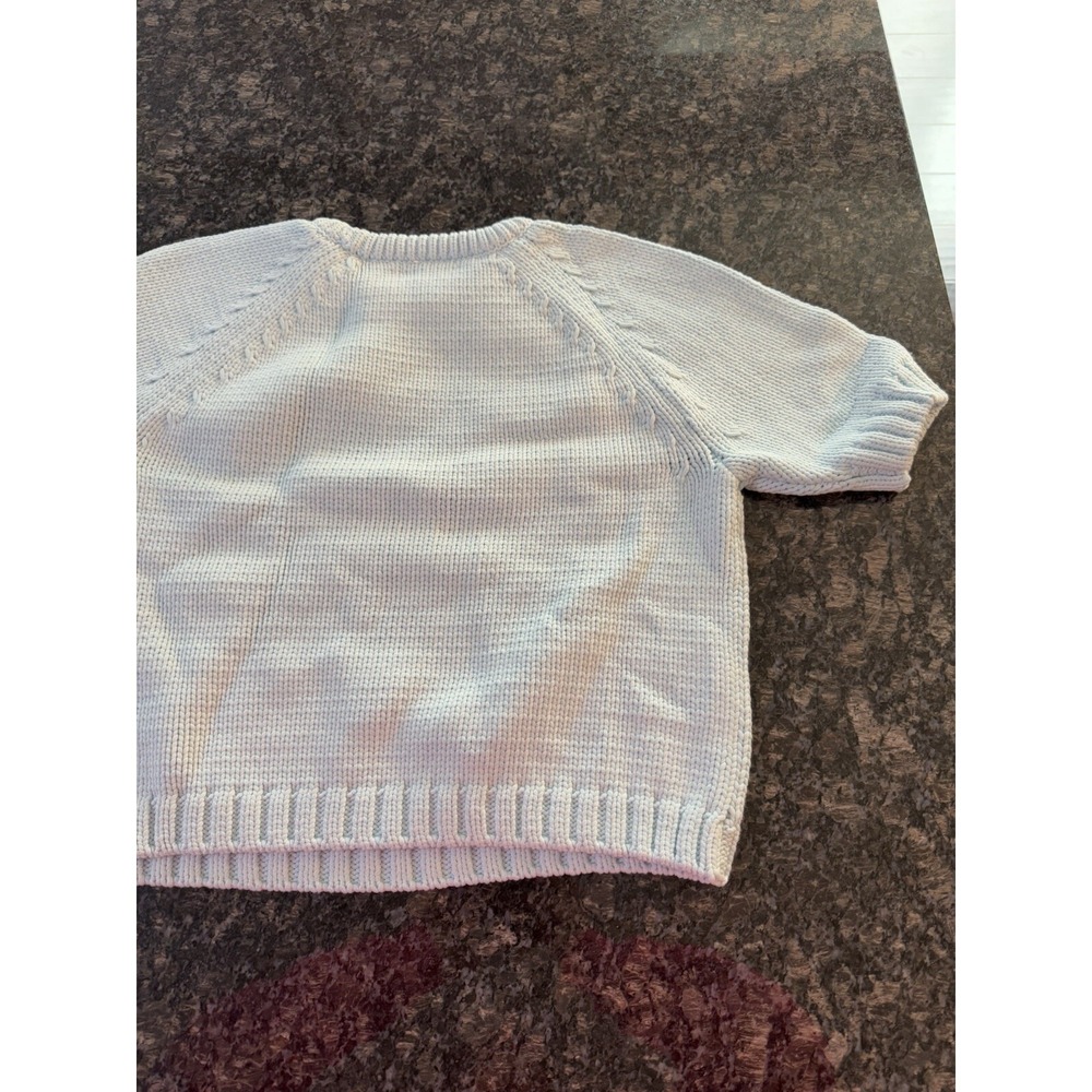 WHITE + WARREN Cotton Rope Crewneck Sweater. Light Green Blue Sz M. NWT - Picture 11 of 11